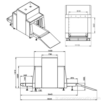 UNIQSCAN X-ray bagaj tarayıcı güvenlik dedektörü SF8065